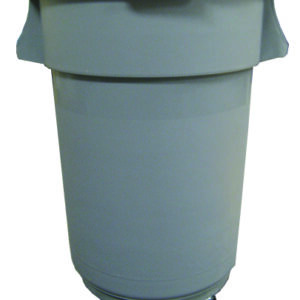 44 Gallon Grey Container Pail with Lid and Dolly-0